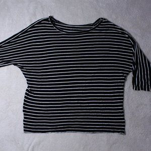 LOFT Black and White Striped Top